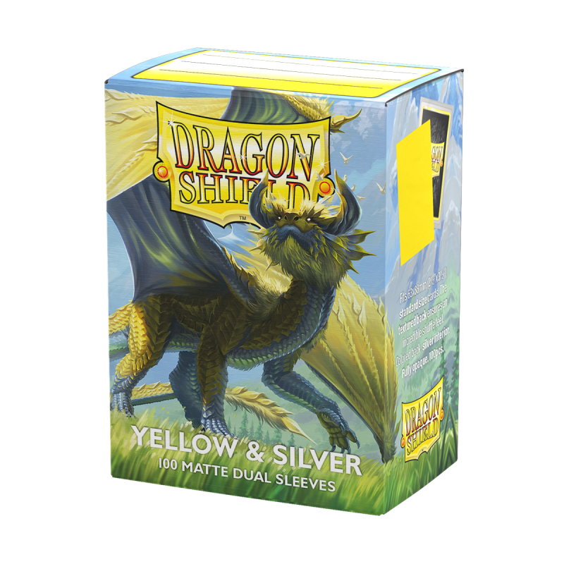 Dragon Shield Sleeves – Standardgröße, dual matt (100 Stück) – Yellow & Silver