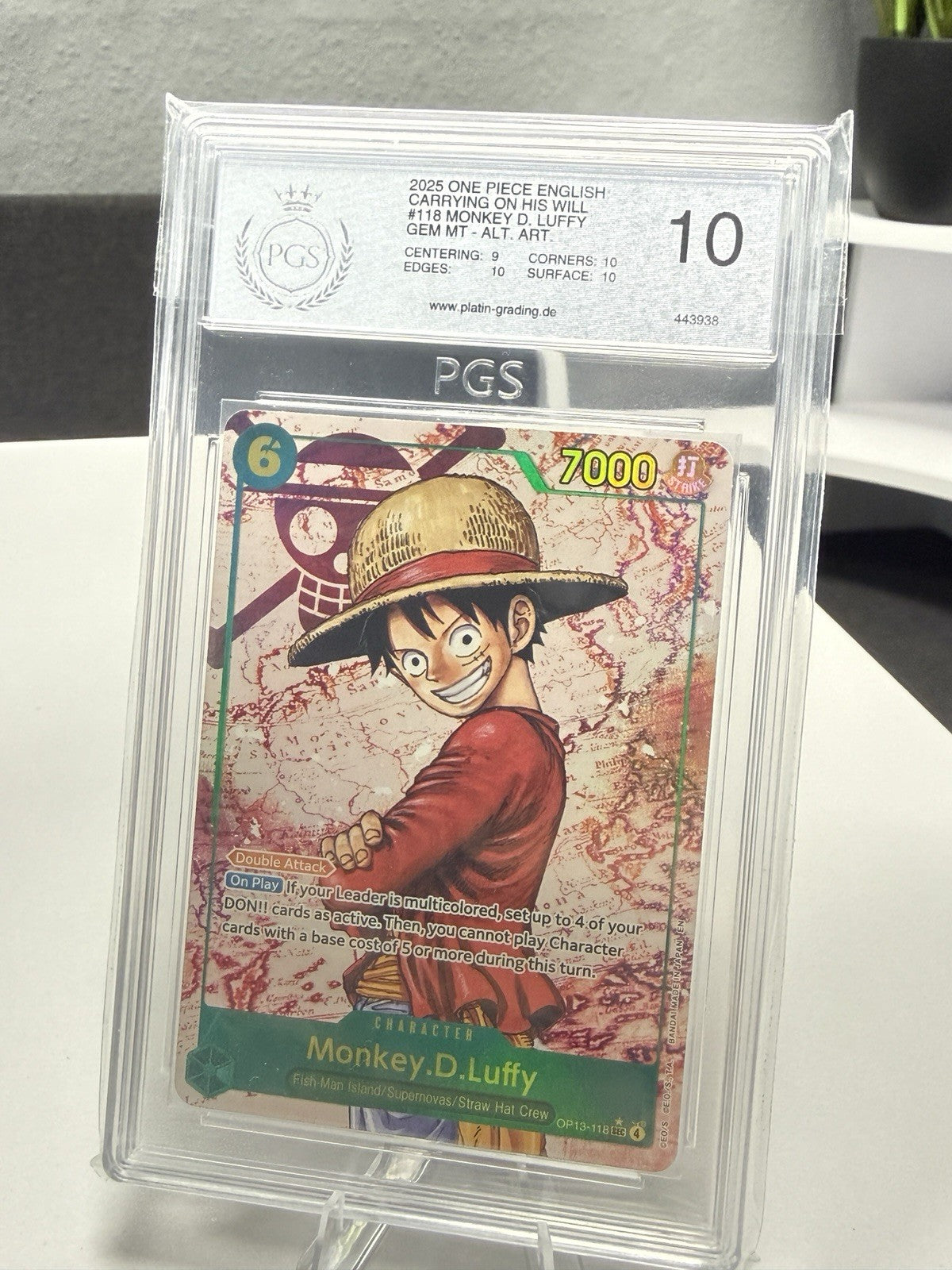 One Piece, Monkey D. Luffy, OP13-118 SEC Alt Art, PSG 10, Englisch