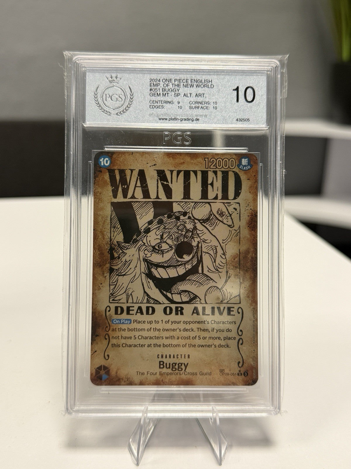 Bandai One Piece TCG Buggy Wanted Poster SP R OP09-051 Foil 2024 - PGS 10