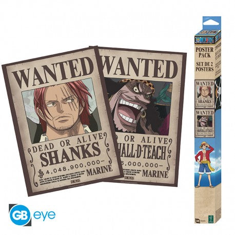 ONE PIECE – Set 2 Poster 52x38 – Gesucht: Shanks & Blackbeard
