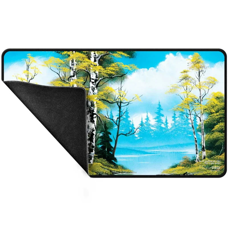 UP - Bob Ross Lakeside Path Black Stitched Playmat/Mousepad