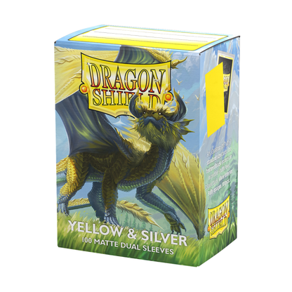 Dragon Shield Sleeves – Standardgröße, dual matt (100 Stück) –  Yellow & Silver