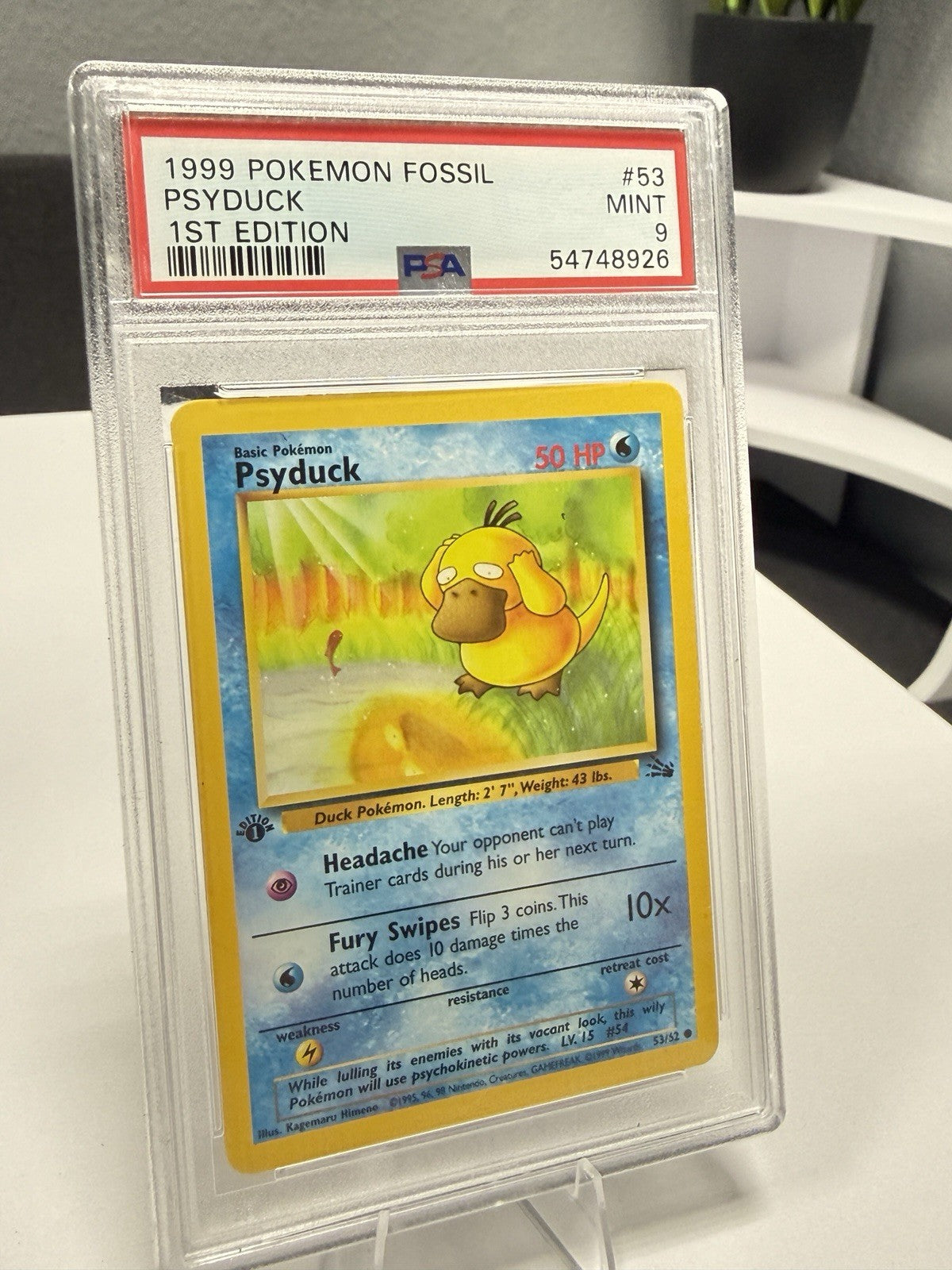 Psyduck 53/62 Fossil Normal - PSA 9