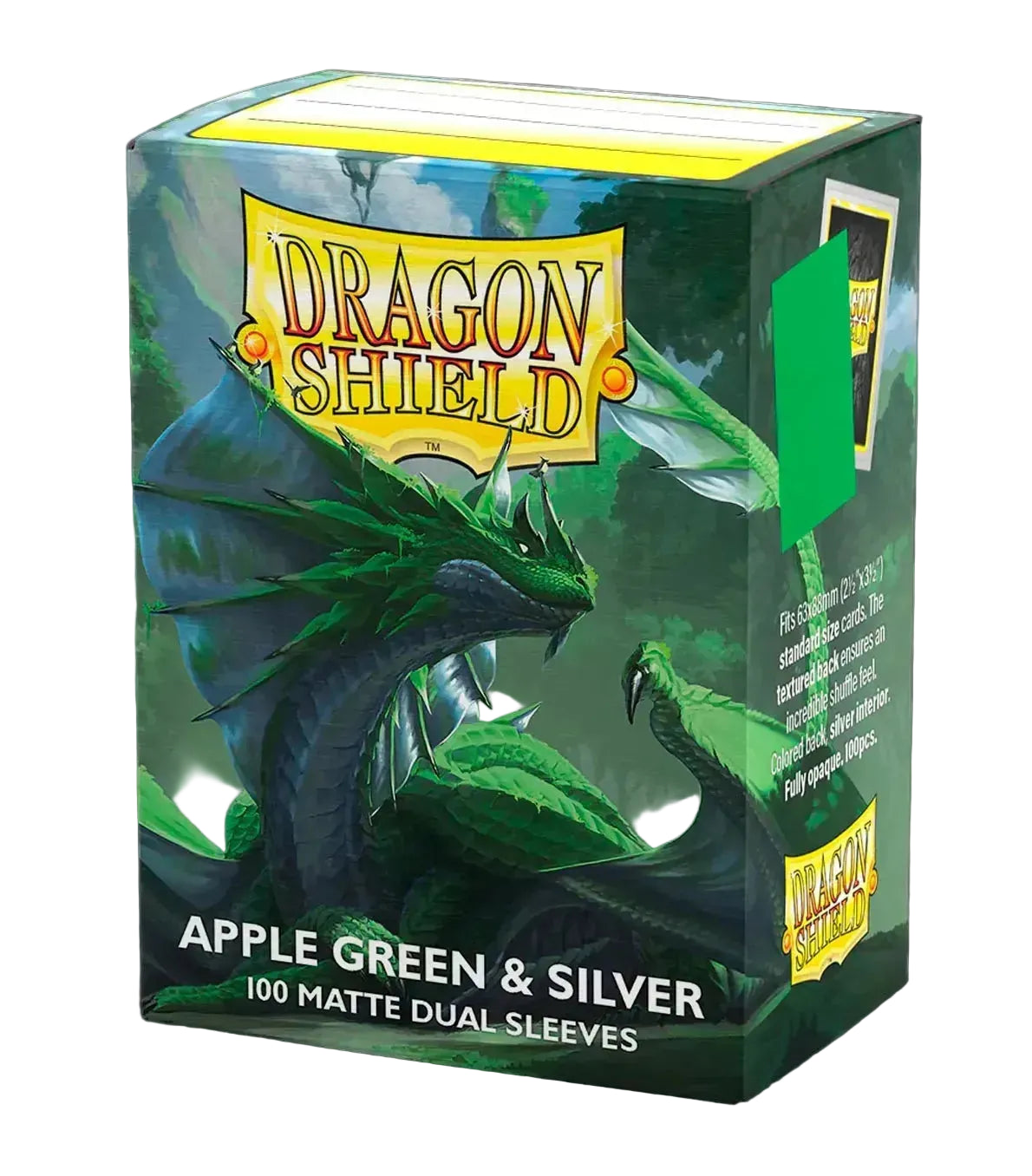 Dragon Shield Sleeves – Standardgröße, dual matt (100 Stück) – Apple Green & Silver