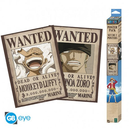 ONE PIECE – Set 2 Poster 52x38 – Gesucht: Ruffy & Zorro